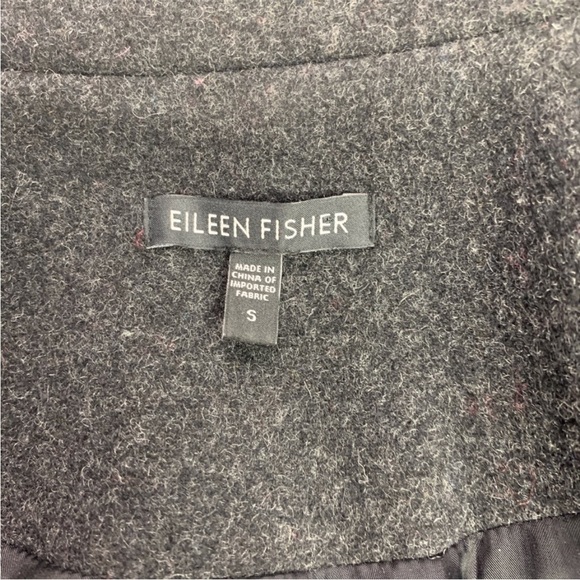 Eileen Fisher Wool Leather Coat Sm - Picture 6 of 10